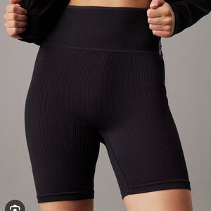Calvin Klein Performance Black Ribbed Sport Bike Shorts